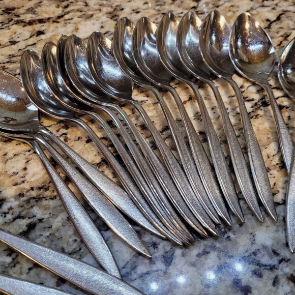 VINTAGE SEARS SILVERWARE FLATWARE SET 49 PIECE FORKS SPOONS KNIVES ETC - Picture 7 of 8